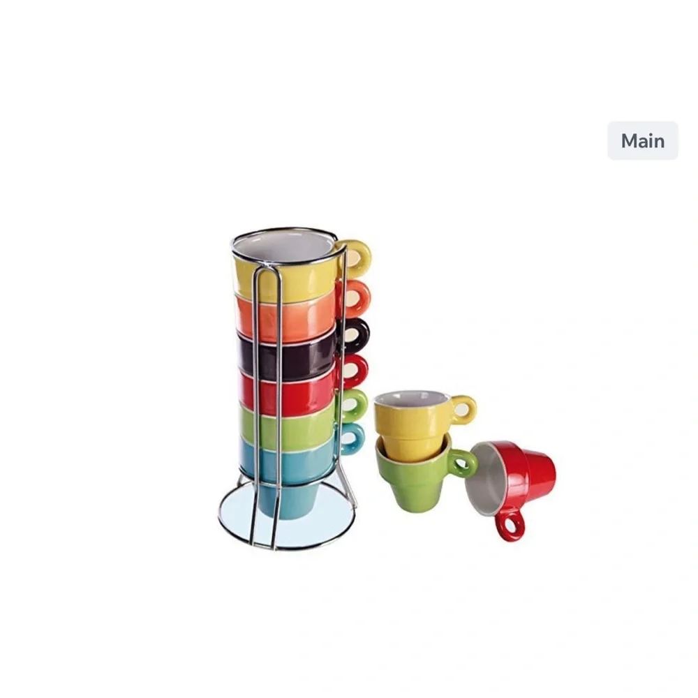 Find A Spare Small Espresso Cups Set Tea Mugs 60ML Stackable Set of 6 Coffee Cup - Picture 1 of 1
